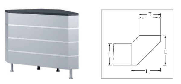 QBUS Counter Aussenecke 90°