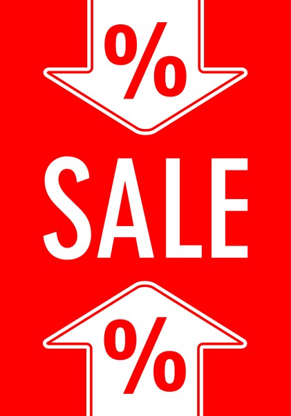 A1 Poster "SALE %" für Plakat-rahmen -Ständer