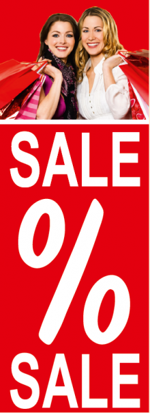 Plakat/Banner "SALE %" 119x42 cm