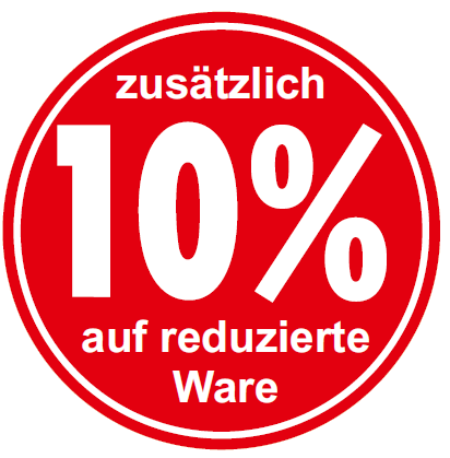 Ankleber "zusätzlich 10% auf reduzierte Ware", d 32 cm