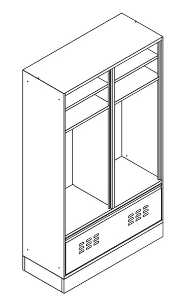 SpindStyle mit offenem Ablagefach und Schublade