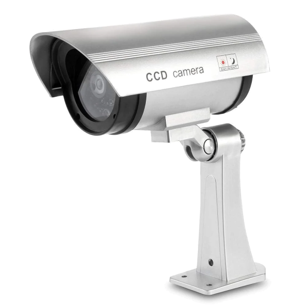 Überwachunskamera-Attrappe mit Objektiv und IR-LED's