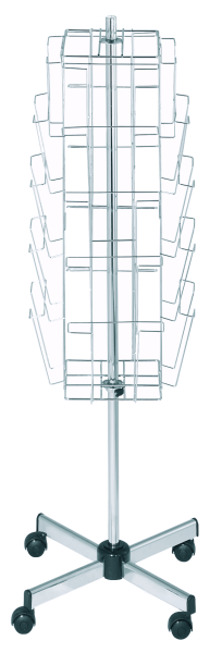 Prospektbodenständer , 5 Etagen auf Lenkrollen