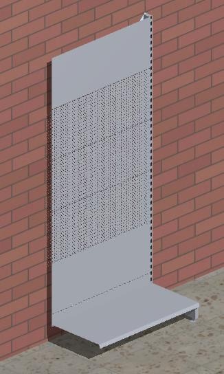 Anbau-Wandregal mit gelochten Rückwänden H 220