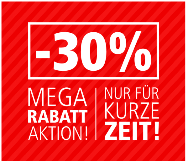 Ankleber "- ...% MEGA RABATT AKTION