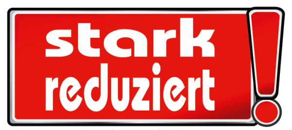 Ankleber "stark reduziert! " , verschiedene Formate