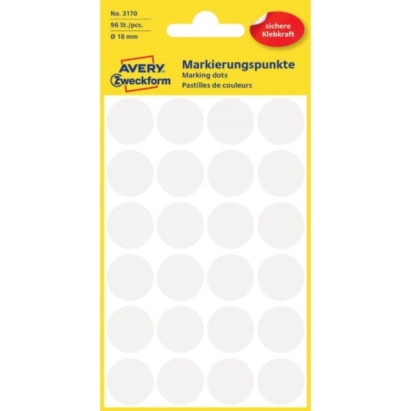 Markierungspunkte/Klebeetiketten 18mm, 96 St