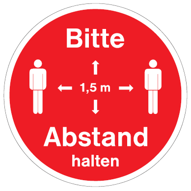 Ankleber -Bitte Abstand halten-