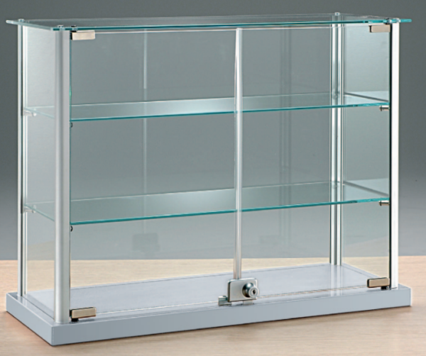 Aufsatzvitrine B 65 cm, silbergrau