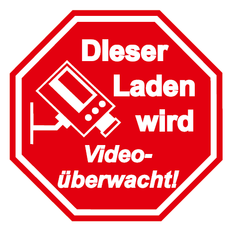 Ankleber "Dieser Laden wird Video überwacht!" d 20 cm