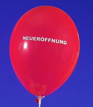 Luftballon Aufdruck "Neueröffnung" rot