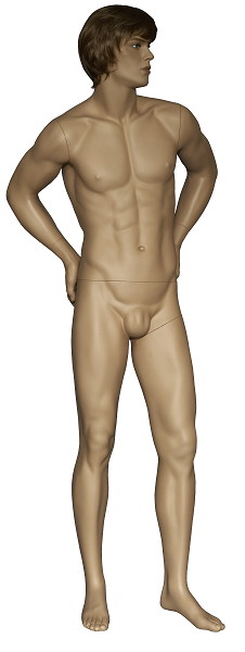Herrenfigur Mark, Perücke, teint