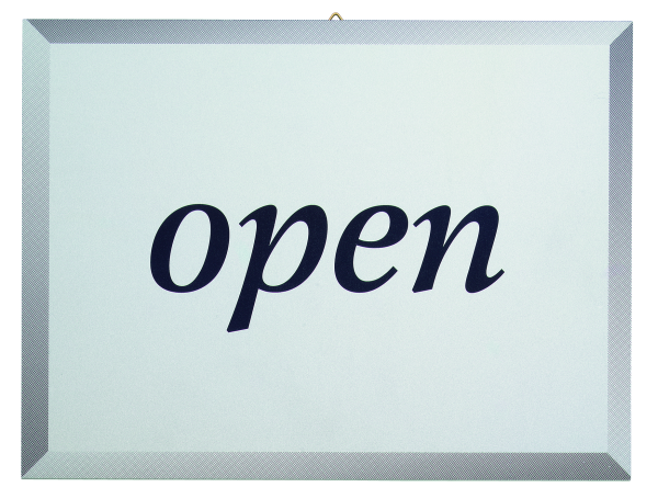 Schild open-closed-Wendeschild