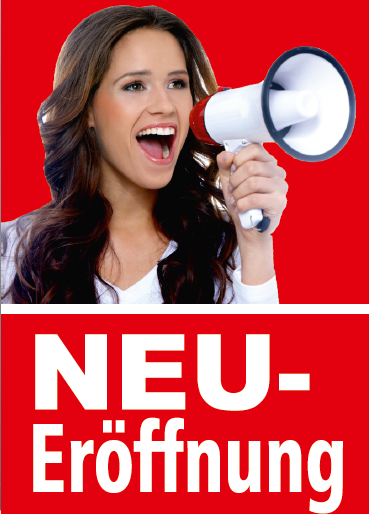 A1 Poster "Neueröffnung" für Plakat-rahmen -Ständer