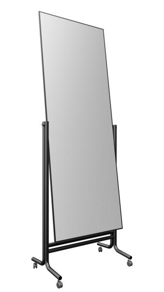 Konfektionsspiegel doppelseitig schwarz, roll- und schwenkbar