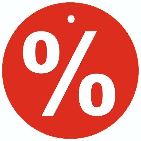 Aktionsetiketten Prozentzeichen rot