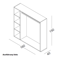Vorschau: Element mit Rückwand H 150 cm B 160 cm Vorschau: Element mit Rückwand H 150 cm B 160 cm