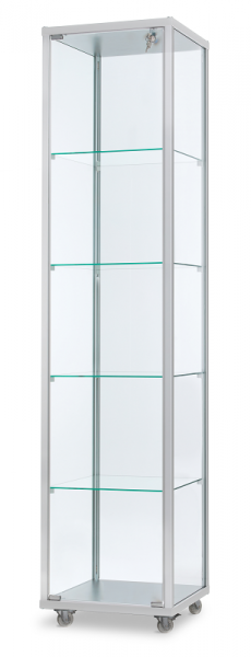 Alu-Profilvitrine 41,7x41,7x183 cm, optional LED Beleuchtung