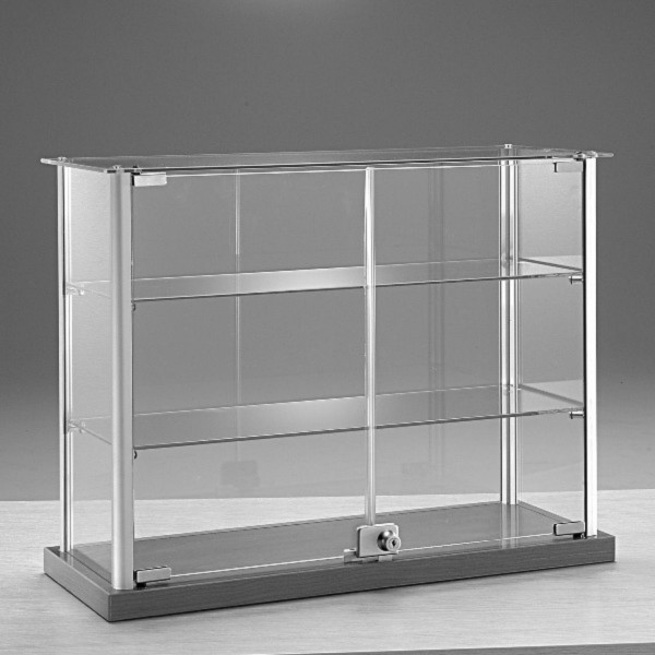 Aufsatzvitrine B 65 cm, silbergrau