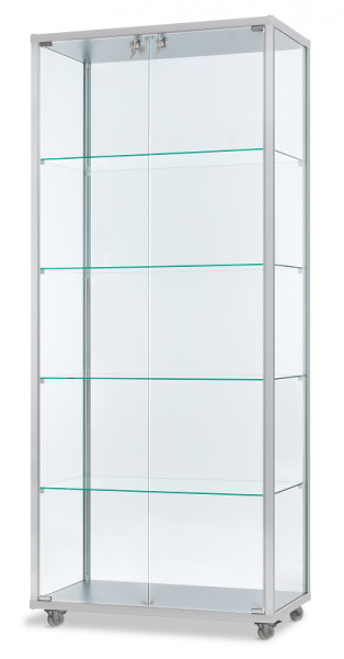 Alu-Profilvitrine 78,2x41,7x183 cm, optional LED Beleuchtung