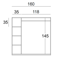 Vorschau: Element mit Rückwand H 150 cm B 160 cm Vorschau: Element mit Rückwand H 150 cm B 160 cm