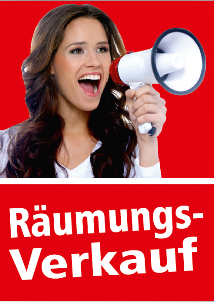 A1 Poster "Räumungsverkauf Foto" für Plakat-rahmen -Ständer