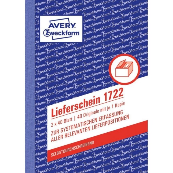 Zweckform-Formular Lieferschein 1722 2x40Blatt