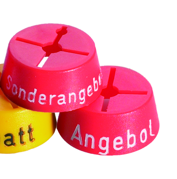 Marketingreiter rot -Angebot- je Beutel = 25 Stck. .