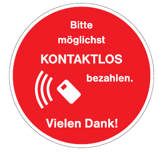 Ankleber -kontaktlos bezahlen-