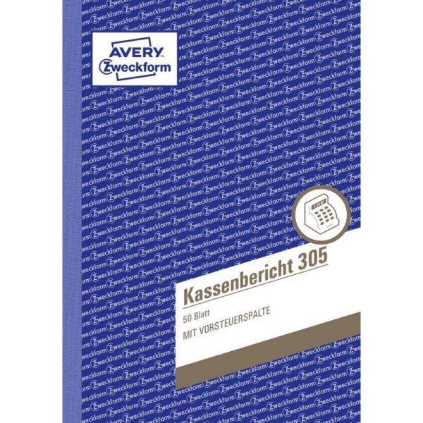 Zweckform -Formular Kassenbericht 305 50 Blatt